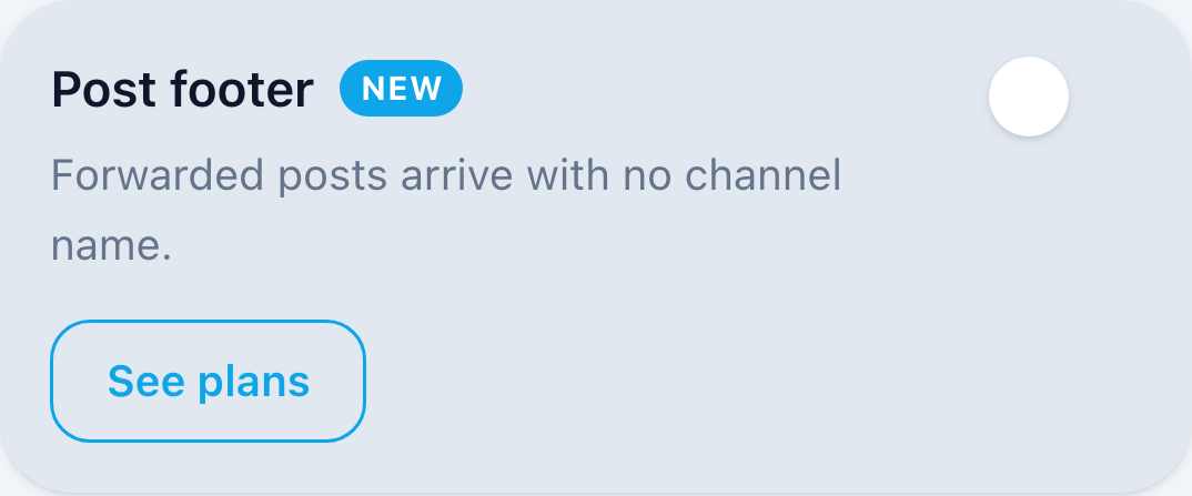 Post footer setting in the forwarding rule editor